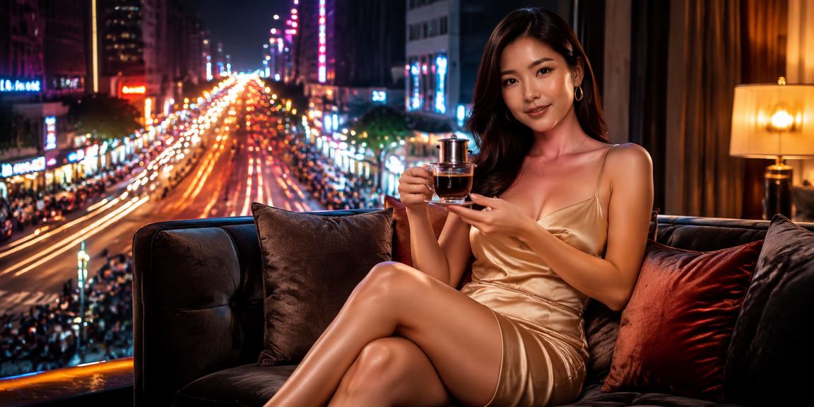 Người dùng tại TP. Hồ Chí Minh thưởng thức cà phê và tham gia nhận thưởng đăng ký